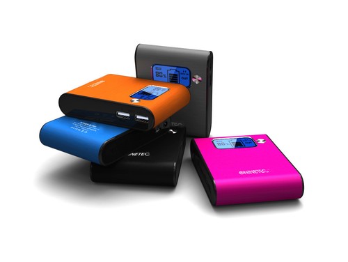 NINETEC 10.000mAh Power Bank Mobiler Akku Ladegerät USB Smartphone grau D565 - Bild 6 von 7