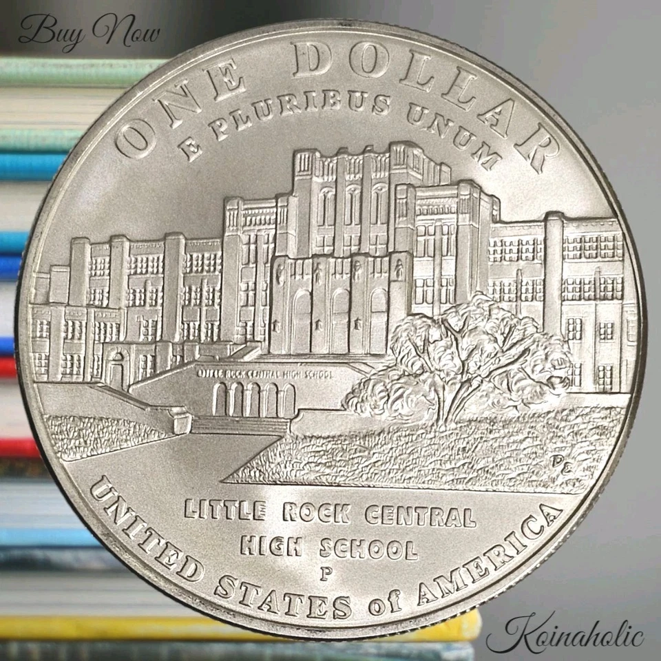 2007 P Little Rock Desegregation Commemorative Silver PROOF $1 Dollar + BONUS - Image 2 of 4