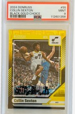 2024 Panini Donruss Collin Sexton Black Gold Choice 1/8 PSA 9 Jazz Color Match