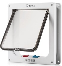 Depets Large Cat Door Outer Size L - Inner size: 7.08" x 7.48" W x H , White