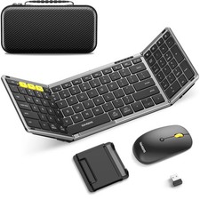 Foldable Keyboard and Mouse, Folding Bluetooth Keyboard Combo, 2.4G  BT5.0 x...
