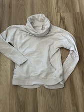 Sudadera Lululemon Avena Cuello Capucha Algodón Talla 8 Cremallera Bolsillo Canguro