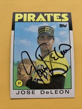 Jose DeLeon SIGNED 1986 Topps #75, Pittsburgh Pirates, AUTOGRAPHED