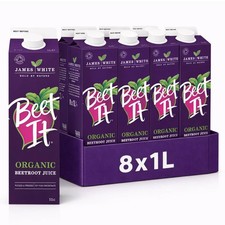 Beet It Organic Beetroot Juice (1 Litre x 8) Picked and Pressed