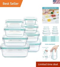 8-Pack Glass Storage Containers with Airtight Lids - For Everyday Use