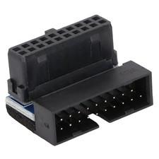 USB 3.0 19/20 Pin 90 Degree Adapter for PC Laptop Black
