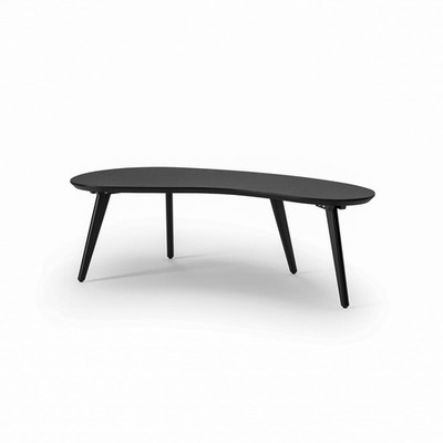 Mid Century Modern Abstract Shaped Coffee Table/Wood/Black Finish