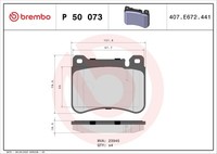 Brembo P 50 073X Bremsbelagsatz, Scheibenbremse For MERCEDES-BENZ