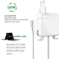 60W Netzteil Ladegerät für Macbook Pro 13” A1181 A1184 A1278 A1344 Magsaf1 L Tip