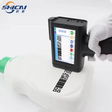 Chipless handheld inkjet printer with variable printing date, logo text, and dat