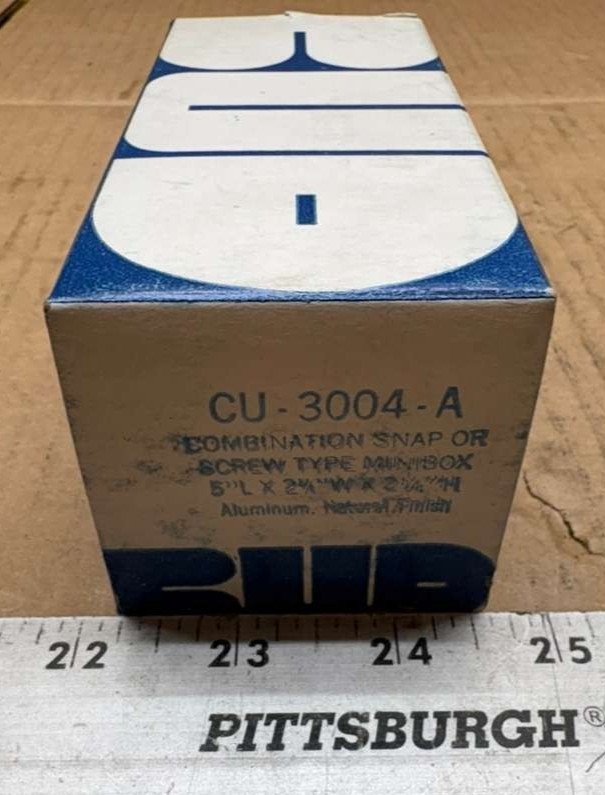 Bud Industries Aluminum Minibox Metal Enclosure 5"x 2 1/4" x 2 1/4" pn CU-3004-A