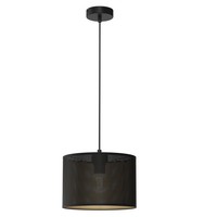 Pendelleuchte Esstisch Metall Kunststoff Schwarz Gold Ø25 Cm E27 HäNgelampe Rund