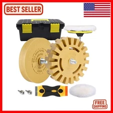 Effortless 4-Inch Decal Remover Kit with Wool Pad & Blades - Non-toxic Solution