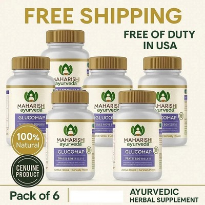 6 Packs × Maharishi Ayurveda Glucomap   60 Tablets Each (2027 Expiry)