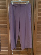 Liz Claiborne Womens Purple Mid Rise Stretch Crop Pants Sz 10 Org 54 NWT