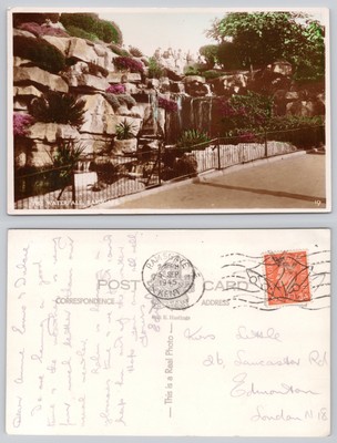 s21802 The Waterfall Ramsgate Kent England Norman RP Postkarte 1945 Stempel