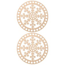 2 Pcs Basket Craft Weaving Making Supplies Wood Crocheting Bag Bottom