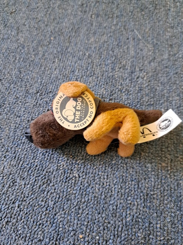 VINTAGE McDonald's Artlist The Dog MINI GERMAN SHEPHERD 4" Plush STUFFED ANIMAL