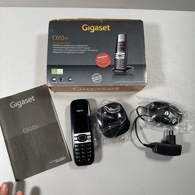 Gigaset C610H Mobilteil Schwarz DECT Telefon Ladeschale OVP