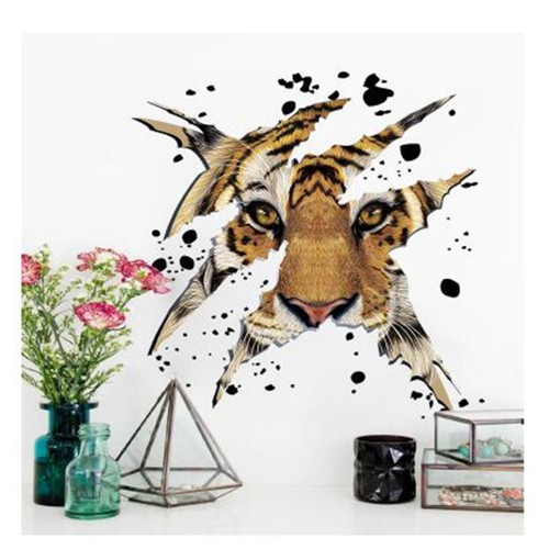 3d Wall Stickers Home Decor Living Room for Walls Tiger Wallpaper - Picture 3 of 12