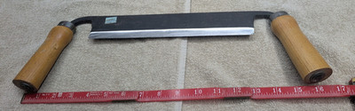 Current 10'' Draw Knife - Unmarked Straight Flat Blade - Heavy Chinched Handles