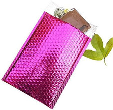 Glamour Metallic Pink Poly Bubble Mailers Envelopes Bags 6X10 DVD Wide CD 6.625