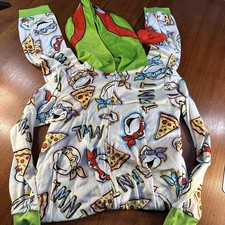 Teenage Mutant Ninja Turtles Pajama Union Suit Hooded Kids M 8-10 costume TMNT