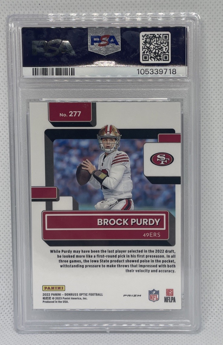 2022 Brock Purdy Optic Holo RC PSA 10 view 2