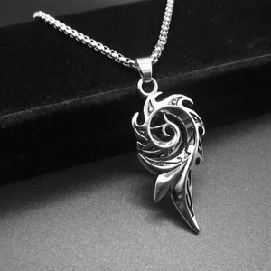 Collier pendentif en cyclone de Flame Phoenix pour hommes