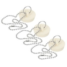 3Pcs for 1-1/2" Tub Drain Stopper Rubber Sink with Beaded Chain