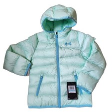 Under Armour Hooded Insulated Jacket Girls 5 Aqua Foam