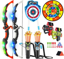 VATOS LED Pfeil- Und Bogenschie&szlig;en 2 St&uuml;ck Spielzeug Set F&uuml;r Kinder 5-12 Jahre,
