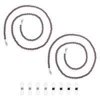 2 Pcs Glasperlen Brillenkette FüR Frauen, 28 Zoll Leuchtend Rot