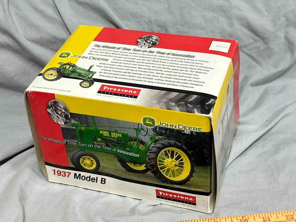 John Deere 1937 Model B Tractor Diecast Green 1:16 FIRESTONE Ertl NICE!!! - Image 3 of 4