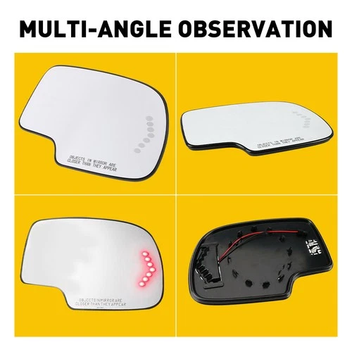 Mirror Glass Heated Turn Signal Passenger Side RH for 2003-2007 GMC Sierra YUSon