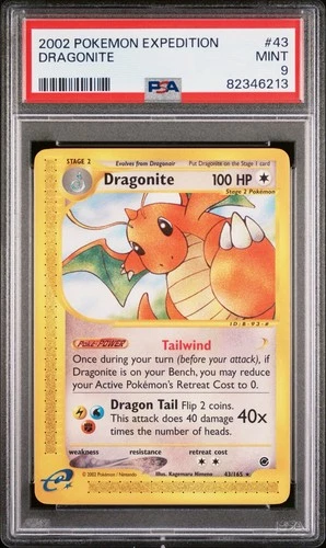2002 POKEMON EXPEDITION #43 DRAGONITE PSA 9