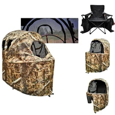 1-Person See-Through Hunting Blind with Built-In Chair - Quick Setup, Camouflage