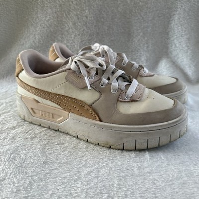 Puma Women's Beige and White Sneakers Cali Dream Platform Size 8 