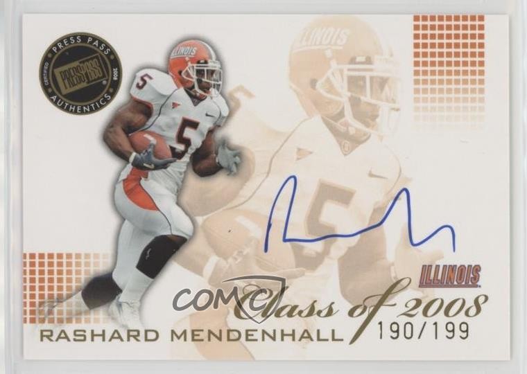 Rashard Mendenhall Press Pass Se Class of 2008 Autograph #CLRM Base