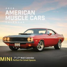 2026 American Muscle Cars Calendar | 7" x 7" | MINI Wall Calendar