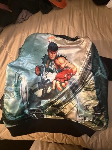 Street Fighter V Ryu Jacket  Satin Bomber Coat Capcom X Large - product listing photo