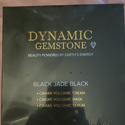 Dynamic Gemstone Black Jade Black Anti-Aging Set: Cream, Mask & Serum, Face/Neck