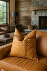 Tan Leather Cushion Cover - Beige, Elegant Decor