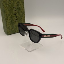 Gucci GG1872S 001 Square Women  s Sunglasses Black Green Red Grey Ships Today