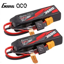 2x Gens ace GTech 3500mAh 2S 7.4V 60C Lipo Ba...