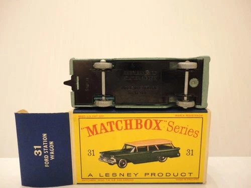 1959 MOKO Lesney Matchbox No.31b 'FORD STATION WAGON' w/BLACK BASE--see photos &