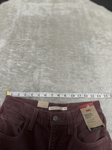 New Levi’s Ribcage Straight Ankle Corduroy Pants Size 28x27 High Rise NWT Purple - Picture 6 of 8