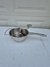 FOLEY FOOD MILL W/Turn Paddle Pan Rest, Dumpling maker heavy duty Vtg 