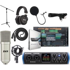 PreSonus Studio 24c 2 2 USB-C Interface Bundle w/ Mic Kit, DAW  Headphones