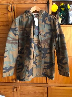 levi's x justin timberlake sherpa long hooded trucker jacket camo trucker